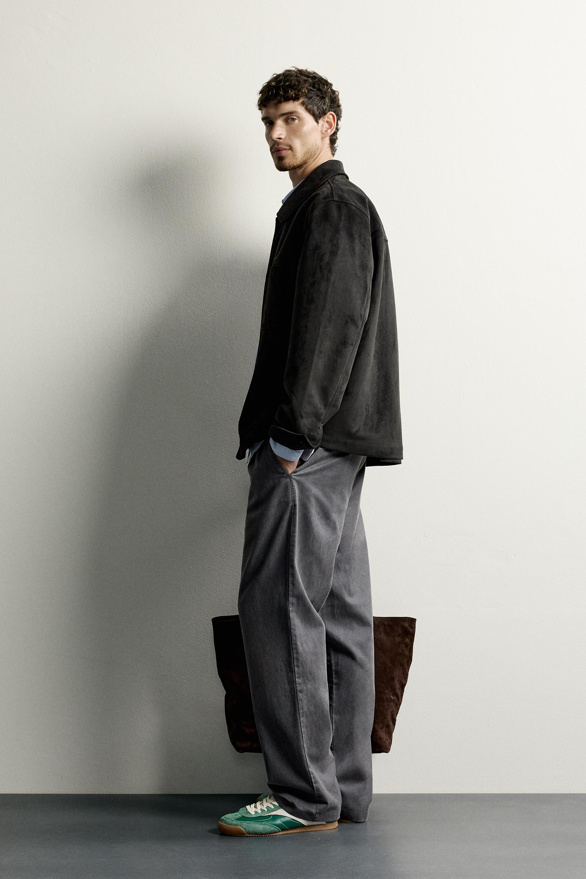 FAUX SUEDE REGULAR FIT OVERSHIRT